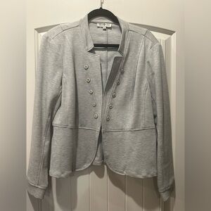 Elegant Women's Light Gray Military Jacket. X-Large